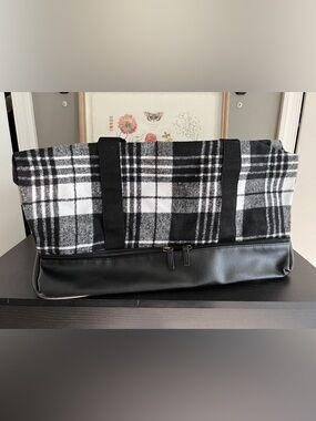 Black & White Plaid Weekender Bag